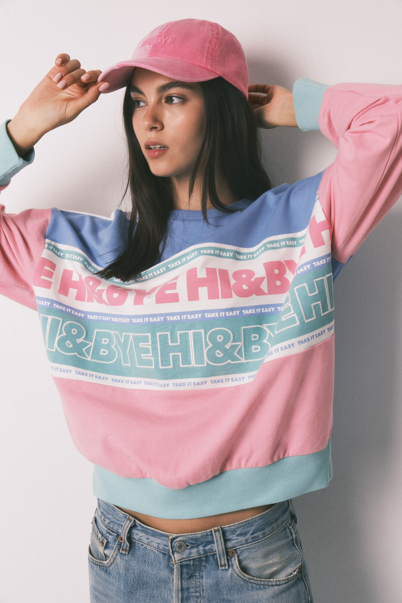 HI&BYE Pink cotton adjustable cap