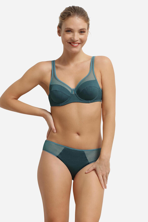 DIM Organic cotton underwired bra blue