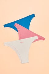 Womensecret Rózsaszín, fehér és kék brazil női alsó, 3 db-os csomagban 