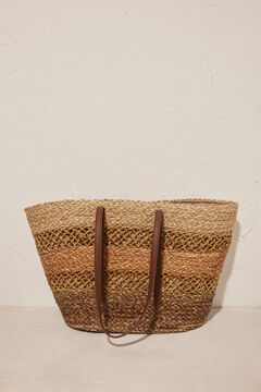 Womensecret Jute basket beach bag brown