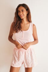 Womensecret Pijama corto 100% algodón rosa rosa