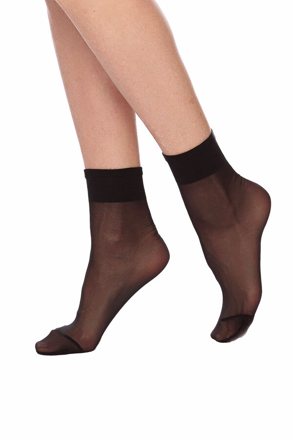 Womensecret 2-pack 20 denier maxi band pop socks black