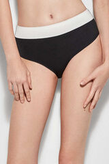 Womensecret Laser cut high waist bikini bottoms Crna