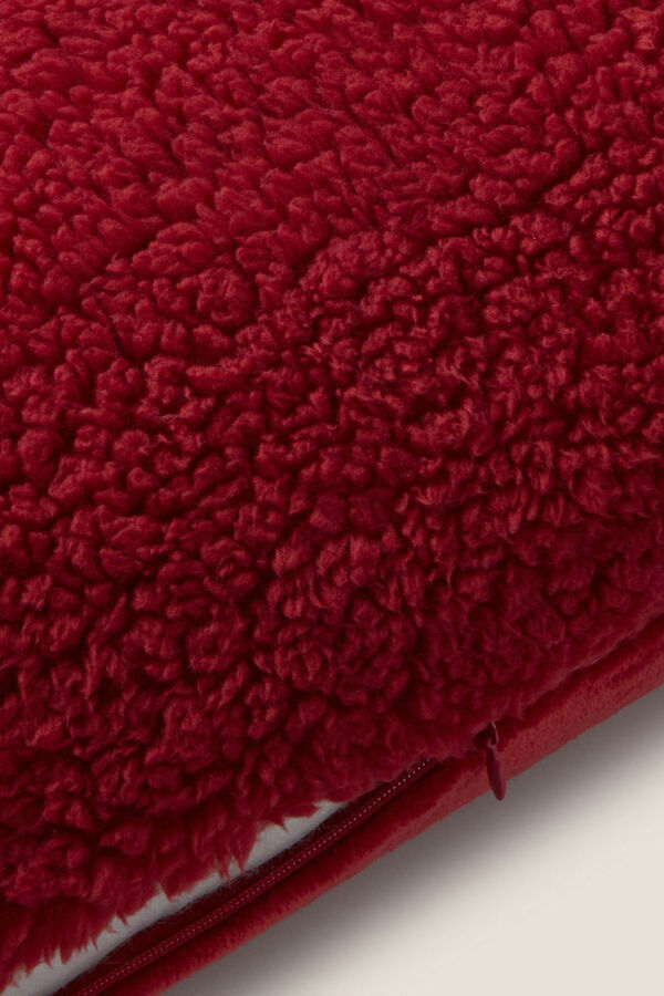 Textura Funda coj&iacute;n pelo suave rojo