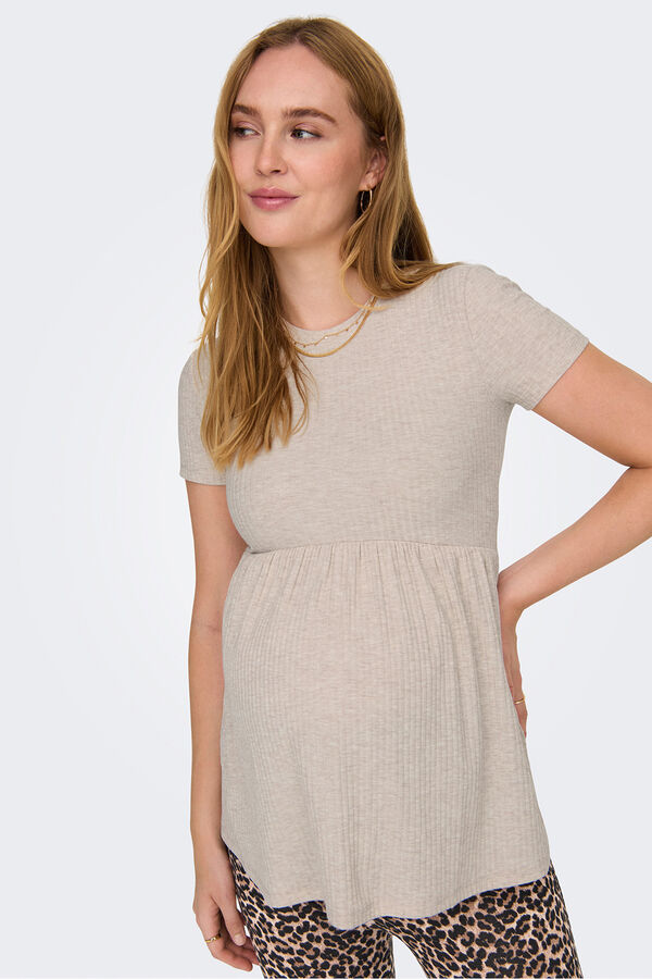 Only Maternity Camiseta de manga corta maternity  beige