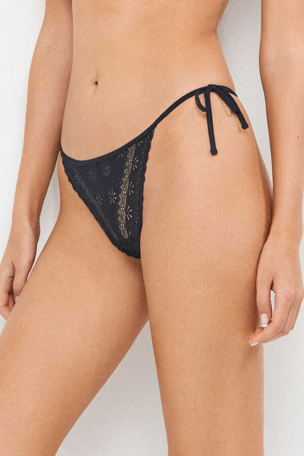 Gisela Lace bow Brazilian panty black