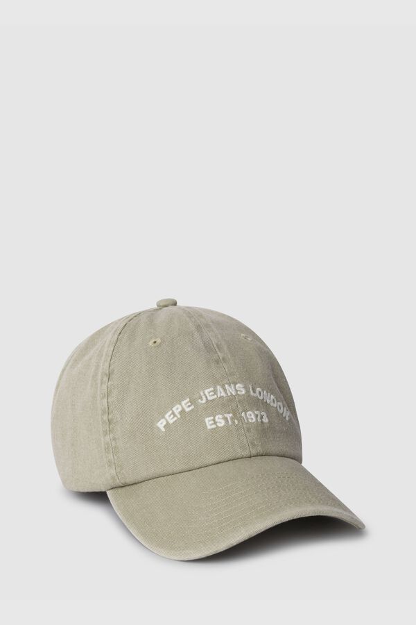 Pepe Jeans Gorra de sarga algod&oacute;n con bordado beige