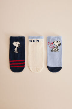 Womensecret Snoopy-mintás rövid zoknik, 3 db-os csomag rávasalt mintás