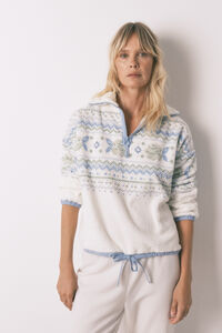 Women'secret Long fleece jacquard pyjamas 