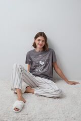 Women'secret Striped short sleeve Mickey pyjamas grey