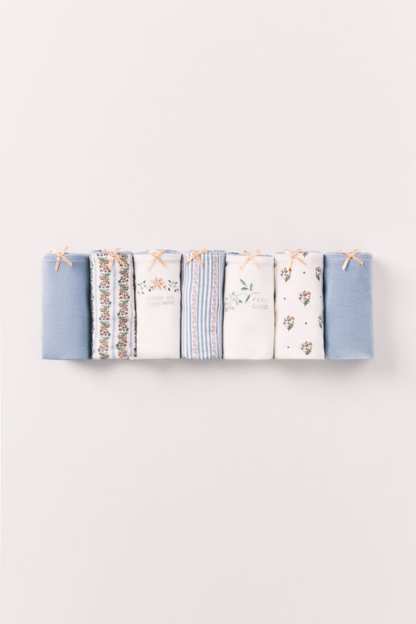 Women'secret Multicoloured cotton print 7-pack thongs printed