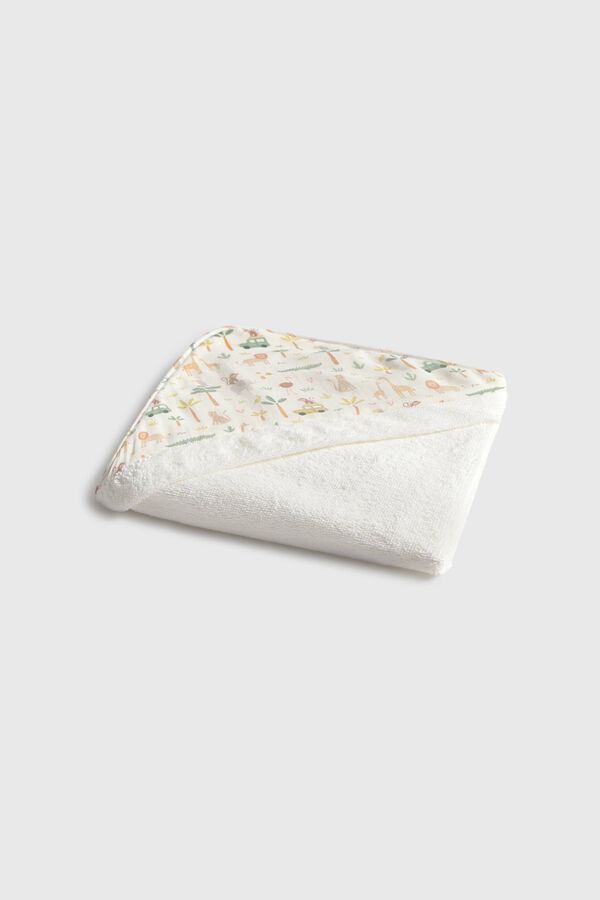 Textura Jungle print hooded towel white