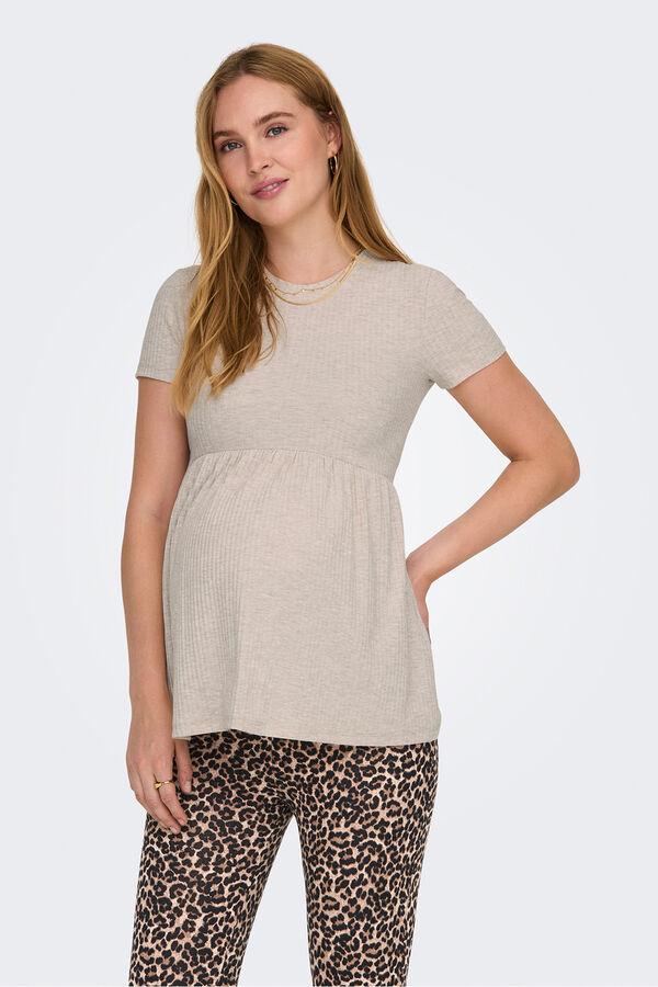 Only Maternity Camiseta de manga corta maternity  beige