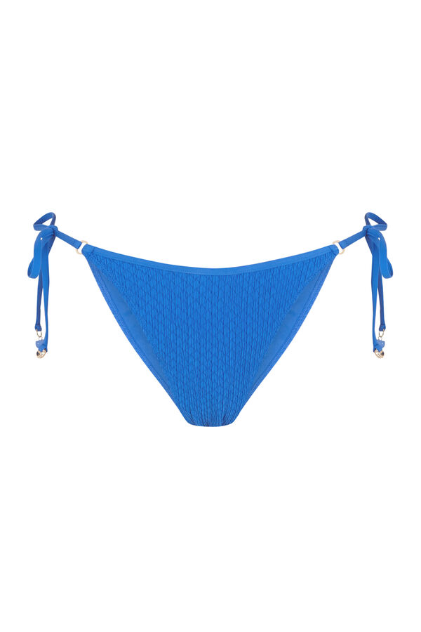 Women'secret Braga bikini brasile&ntilde;a tiras textura rombo azul estampado