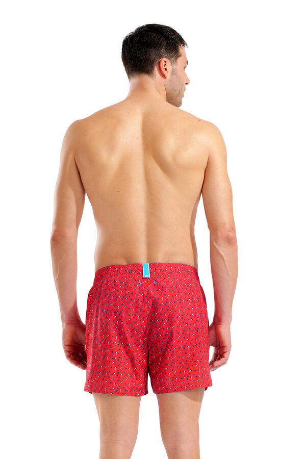 Arena Umbrella print beach swimwear red