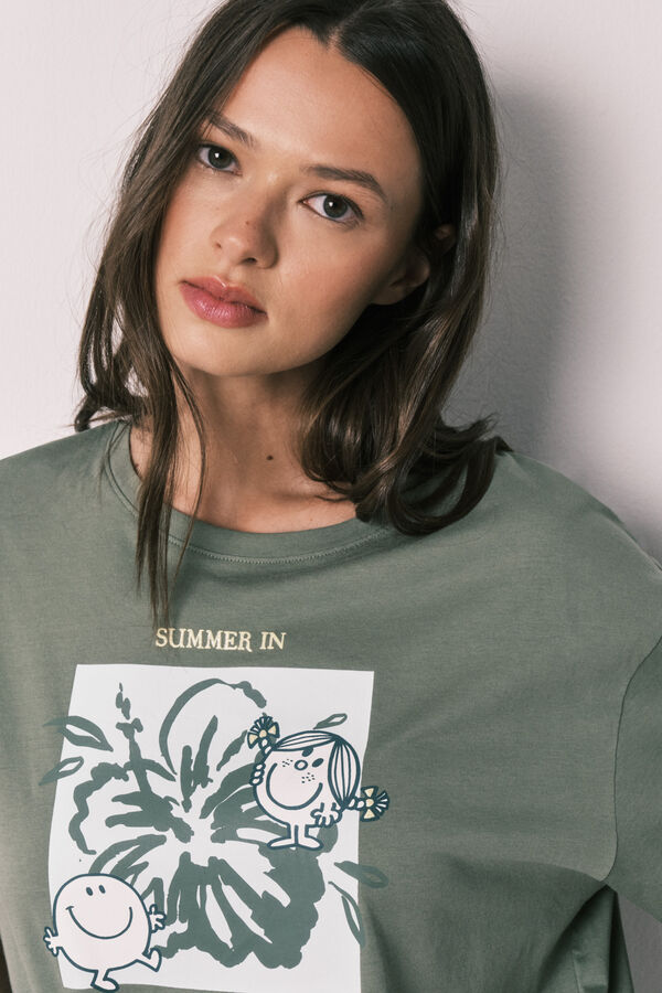 Women'secret Pyjama court &agrave; manches courtes vert Little Miss&trade; imprim&eacute;