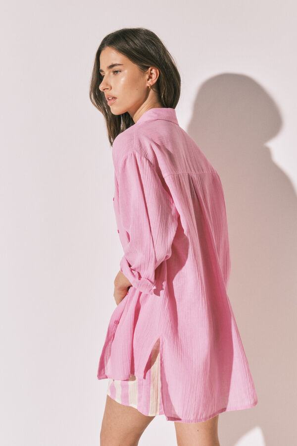 Women'secret Roze pamučna duga camisola Roze
