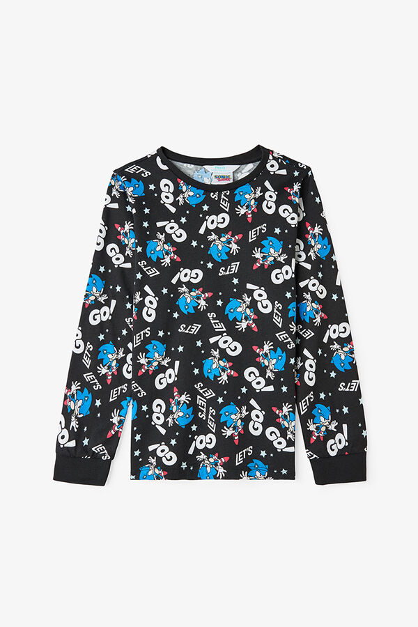 Penti Conjunto de pijama de manga larga Sonic para ni&ntilde;o negro