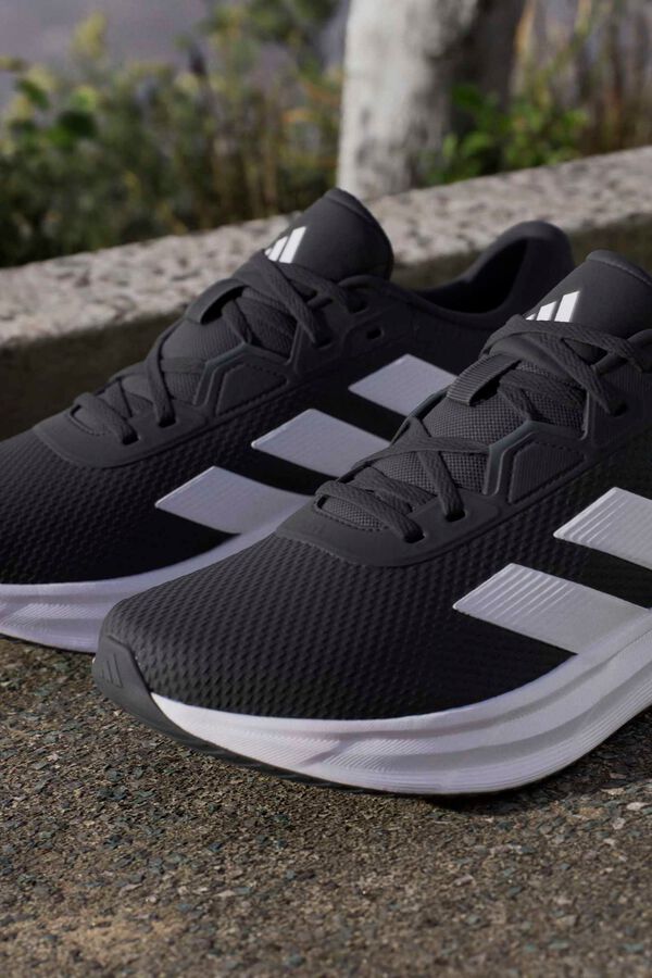 Adidas Galaxy 7 3-stripe running trainers black