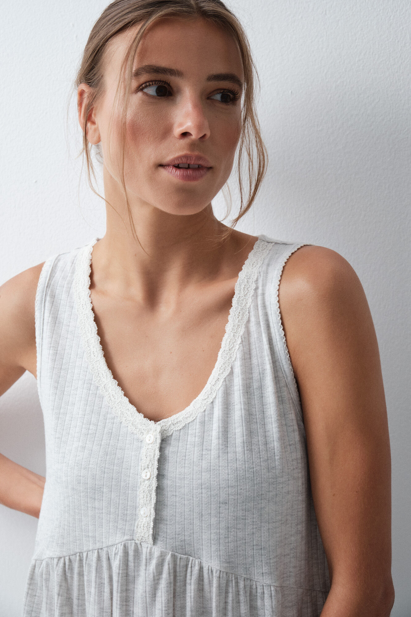 Women'secret Grey sleeveless short nightgown