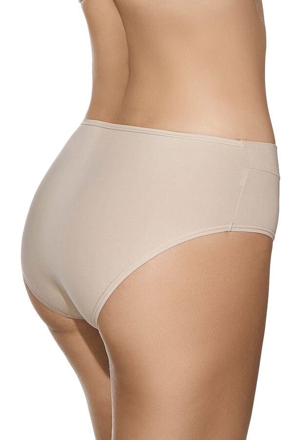 Selene White cotton high-waisted panty mink