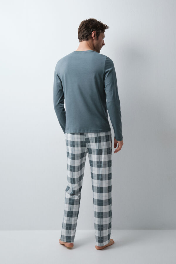 Women'secret Green cotton plaid long pyjamas green