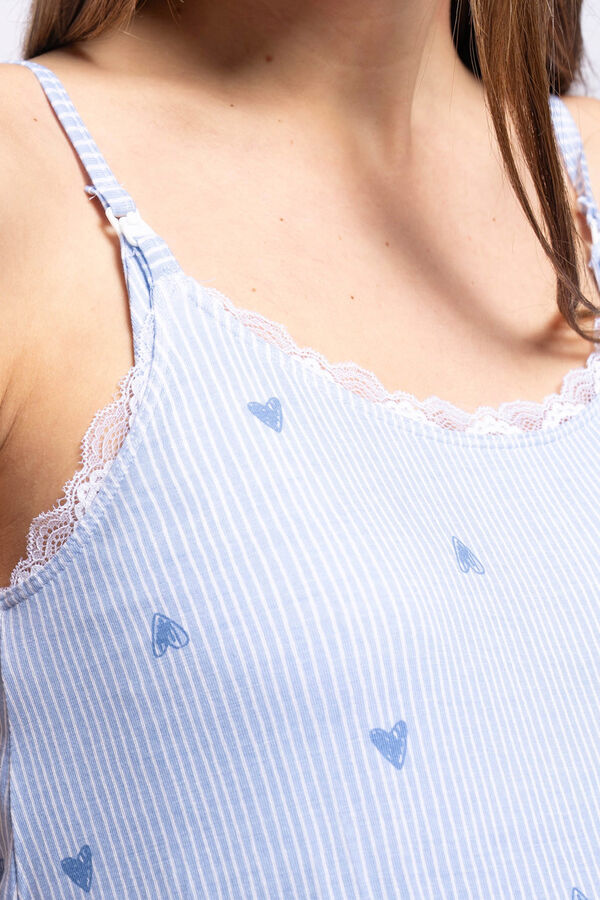Womensecret Pyjama-Pack Print Streifen/Herzen Blau