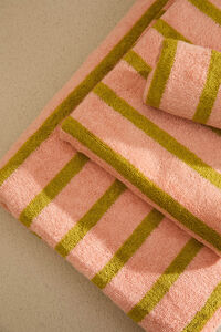 Calma House Badetuch aus Streifen „Saturn“ in Rosa mit Streifen
