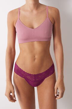 Womensecret Fuchsia lace tanga pink