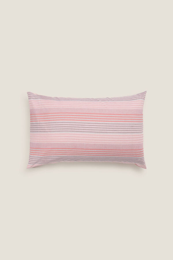 Womensecret Textured striped pillowcase 75 x 50 cm. Ružičasta