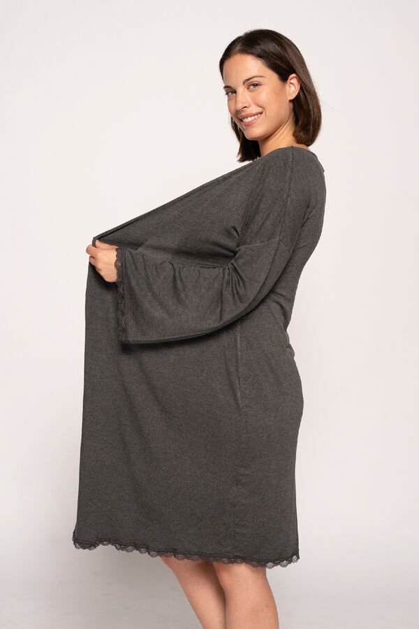 Ohma! Maternity robe with lace details grey