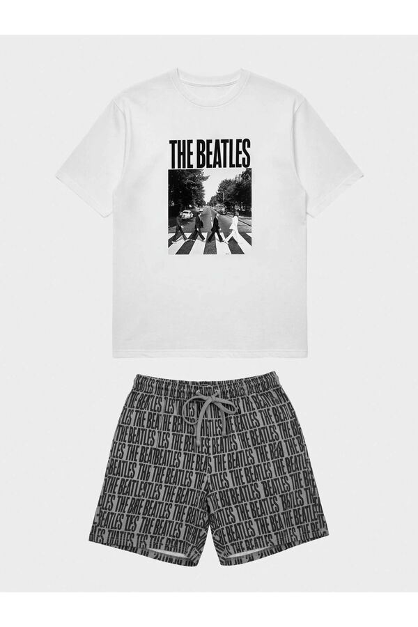 Gisela The Beatles print men's pyjamas white