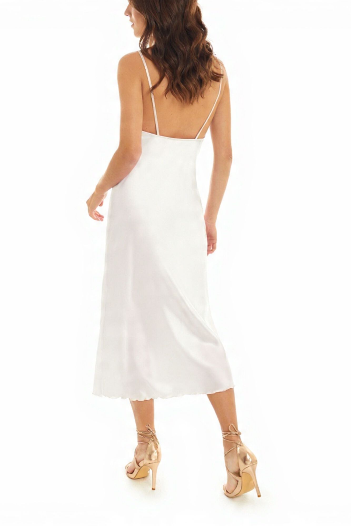 Ivette Bridal Basic Satin Midi Nachthemd
