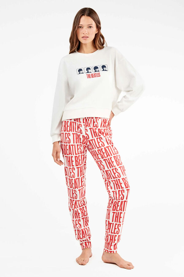 Gisela Malha de pijama de malha entrelaçada dos Beatles bege