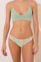 Women'secret Classic green print microfibre panty green