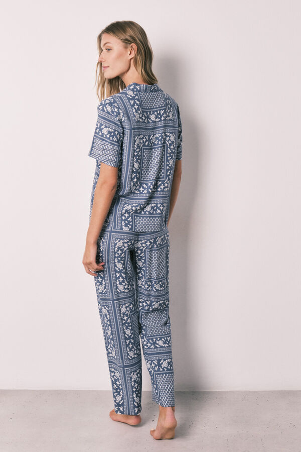 Women'secret Blue bandana print short sleeve classic pyjamas blue