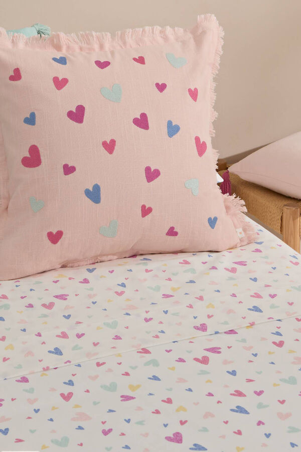 Womensecret Hearts cotton sheet pink