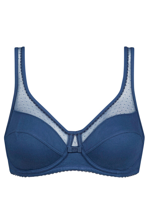 Womensecret Generous underwired bra in organic cotton Plava