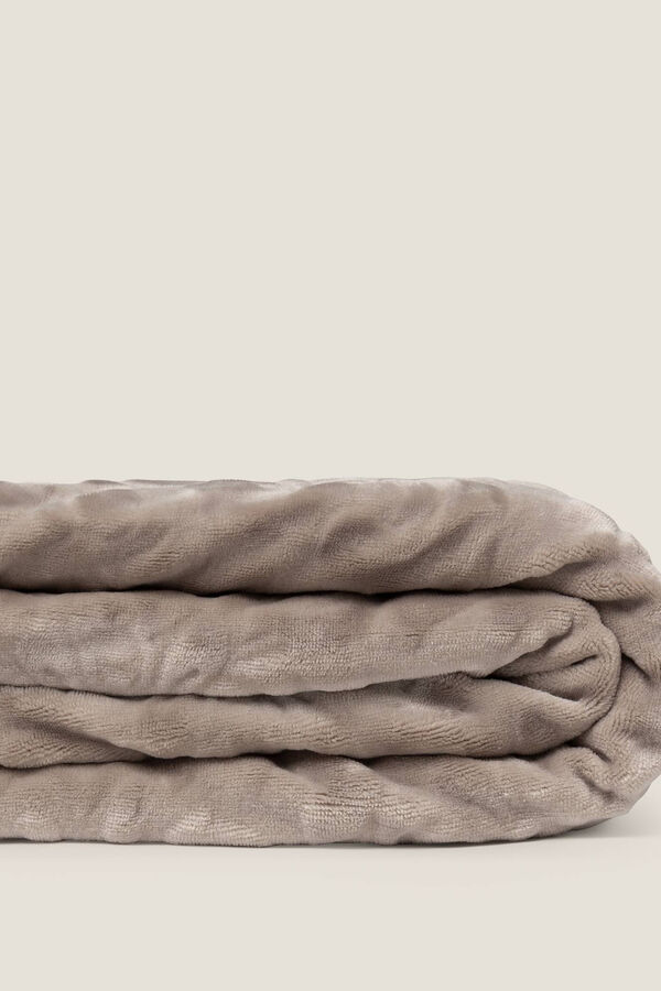 Womensecret Paisley fleece blanket, 120 x 180 cm. nude