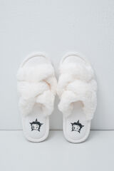 Women'secret White plush Snoopy slippers beige