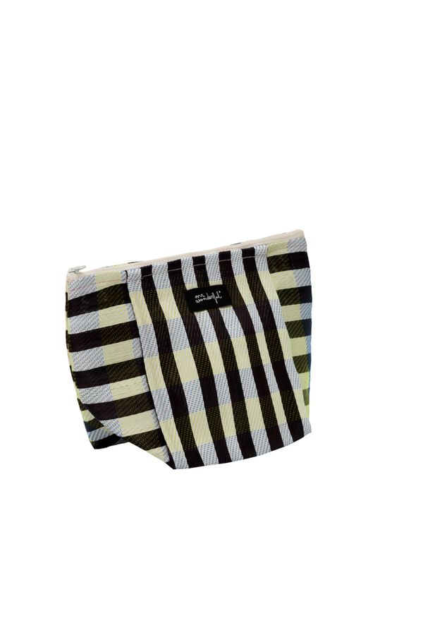 Mr. Wonderful Black and white vanity case with zip fastening printed
