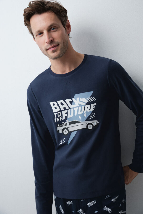 Women'secret Long pyjamas Back to the Future blue