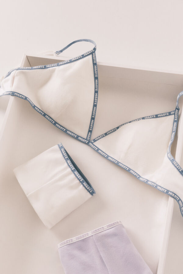 HI&BYE Purple and white 2-pack boxer panties white