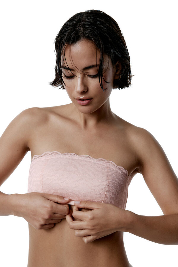 Black Limba Sujetador bandeau de encaje Nerine rosa