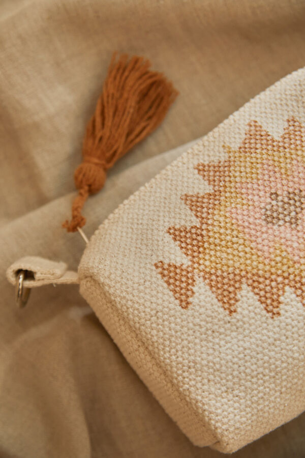 Calma House Neceser de algod&oacute;n dhurrie Berta amarillo