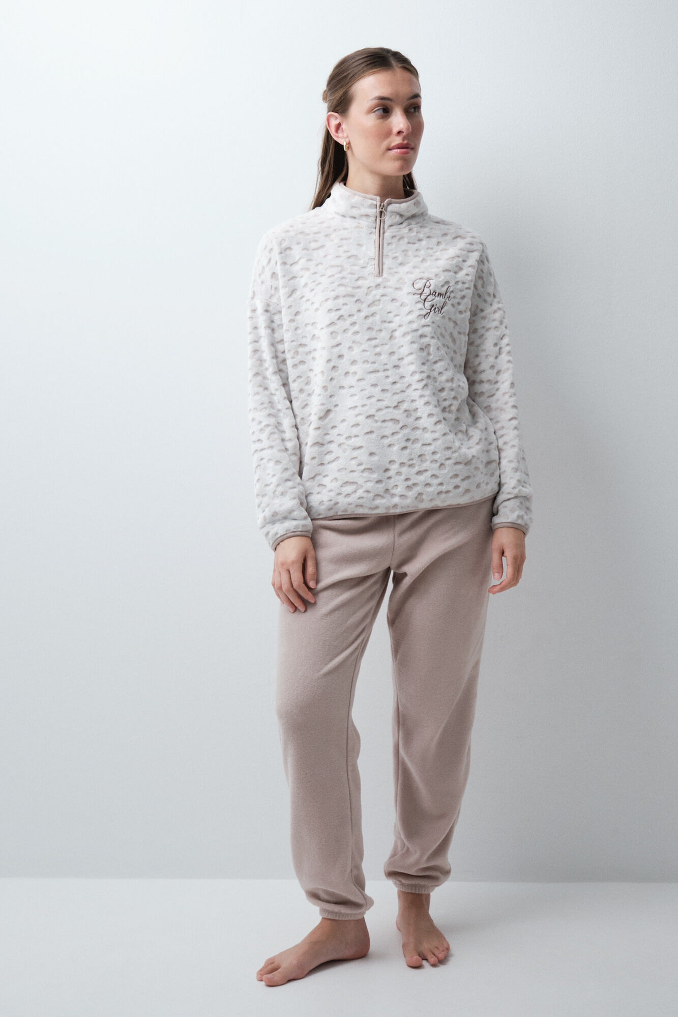 Women'secret Pyjama long polaire imprim&eacute;