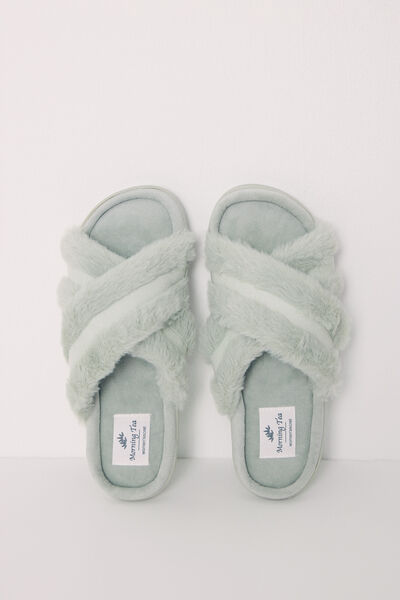 Womensecret Green padded slippers green