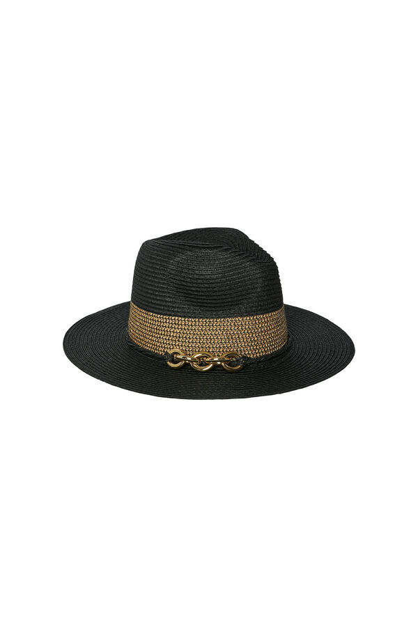 Womensecret Rustic hat with gold detail. noir