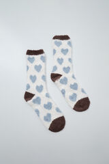 Women'secret Chaussettes longues imprim&eacute; c&oelig;urs bleu bleu