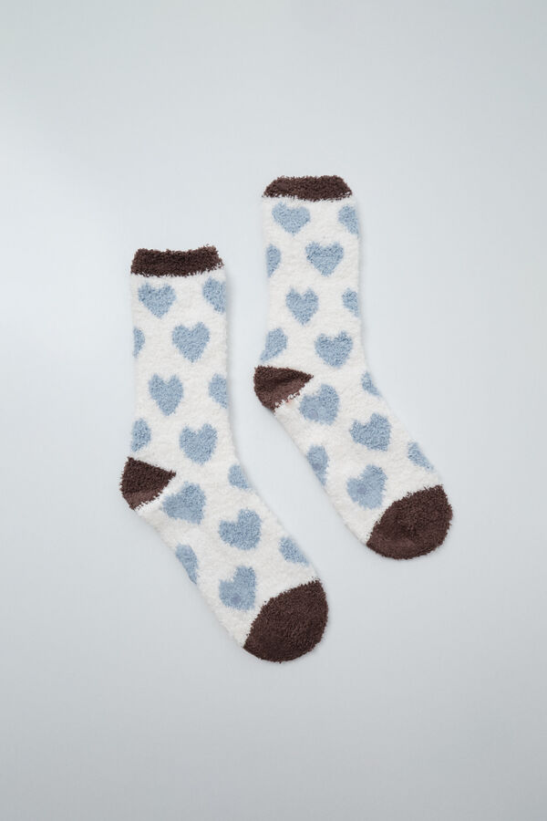 Women'secret Chaussettes longues imprim&eacute; c&oelig;urs bleu bleu